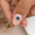 thumbnail image 2 of Natural London Blue Topaz Ring •Dainty Engagement Ring • 14K Solid Gold • Genuine Gemstone • Cluster Ring • Best Gift • 14K Gold Ring, 2 of 4