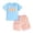 Blue, variant on Toddler Clothes for Boys Baby 2PCS Shorts Set Kids Spring Summer Cotton Round Neck Print Short Sleeve Sports 0 6 12 18 24 Months 2T 3T T-Shirt with Solid 2Pcs Outfit 2 Piece