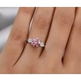 thumbnail image 2 of 14K White Gold Plated 2CT Round Cut Lab-Created Pink Sapphire Engagement Ring, 2 of 3