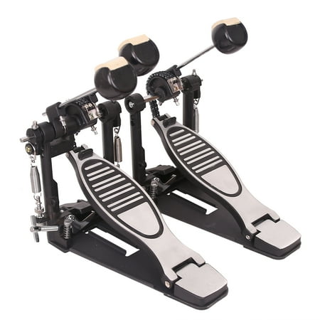 Topcobe Drum Pedal Black Steel Professional Double Bass Dual Foot kick Double Chain Drive Percussion Drum Set
