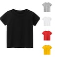 thumbnail image 4 of Toddler Kids Boys Girls Short Sleeve Basic T Shirt Casual Summer Tees Tops Solid Color, 4 of 5