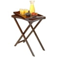 thumbnail image 3 of Pemberly Row Transitional Wood Folding Butler Table with Serving Tray in Walnut, 3 of 7