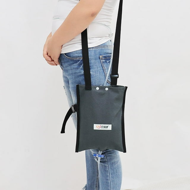 Urine Drainage Bag Waterproof Adjustable Strap Easy Accessory Multipurpose Night Gray