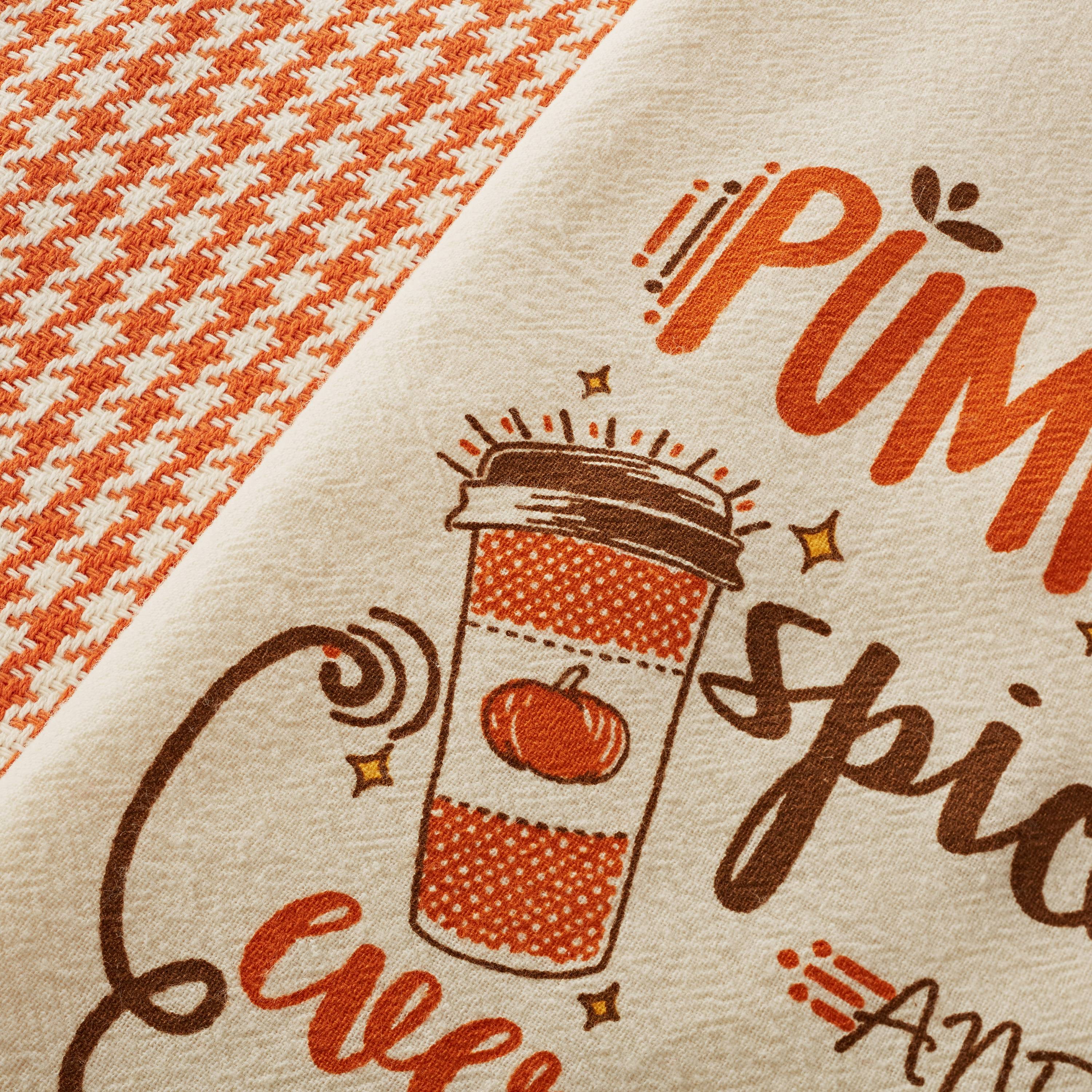 Mainstays Harvest Happy Fall Kitchen Towel 2 Count Walmart Com Walmart Com