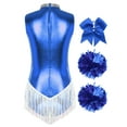 thumbnail image 4 of vastwit Women Metallic Cheer Leader Costumes Performance Cheerleading Uniform Outfits Halloween Blue XL, 4 of 7