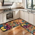 thumbnail image 3 of Kitchen Rugs Sets Of 2,Pioneer Flower Floral Print Pattern Anti Fatigue Kitchen Mat Rugs Non Slip Washable,Decorative Kitchen Floor Mats for Kitchen,Sink,Laundry,17"x47"+17"x47", 3 of 5