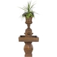 thumbnail image 2 of Solid Rock Stoneworks Concrete 4 Spill Fleur Plain Urn Fountain - 66" Tall - Espresso, 2 of 2