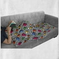 thumbnail image 6 of Geometric Soft Flannel Fleece Throw Blanket, Lively Colored and 3D Styled Diamond Gemstone on Black and White Backdrop, Cozy Plush for Indoor and Outdoor Use, 50" x 70", Multicolor, by Ambesonne, 6 of 6