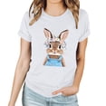 thumbnail image 4 of Yuwull Womens Summer Tops Tops For Women Trendy Easter Fashion Printed Short Sleeved T-Shirt Summer Tops For Women 11L, 4 of 4