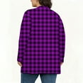 thumbnail image 5 of Dasayo Purple Coat Women Long Plaid Open Front Pocket Casual Fall Cardigan Women's Jackets XXXXXL, 5 of 5