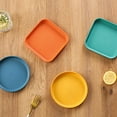 Okaydehi 8Packs Set 4Colors 5.7" AntiSlip Serving Trays Round Plastic