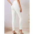 thumbnail image 4 of Women'S Maternity Jeans over Belly Skinny Stretchy Denim Pants Comfy Slim Pregnancy Pants White XL, 4 of 8
