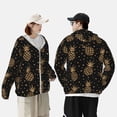 thumbnail image 6 of Haiem Gold Glitter Pineapples UPF 50+ Fishing Shirts for Men Long Sleeve UV Sun Protection Hoodie Non-Mask Outdoor Hiking Shirts, 6 of 9