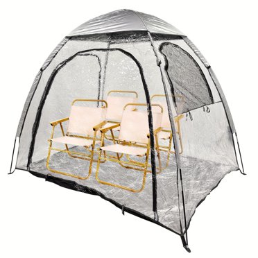 All Weather Shelter - Sports Tent With Detachable Top Cover And Sealed Floor For 1-3 People - Windproof And Rainproof Bubble Tent - 540° View And Mesh Windows