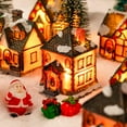thumbnail image 5 of Christmas Village Houses with LED Light 4Pcs Resin Collectible Building DIY Christmas Doll Figurine for Christmas Holiday Party Dollhouse Decoration, 5 of 5