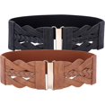 thumbnail image 3 of XINQIHANG Women Elastic Stretchy Retro Wide Waist Cinch Belt, 3 of 7