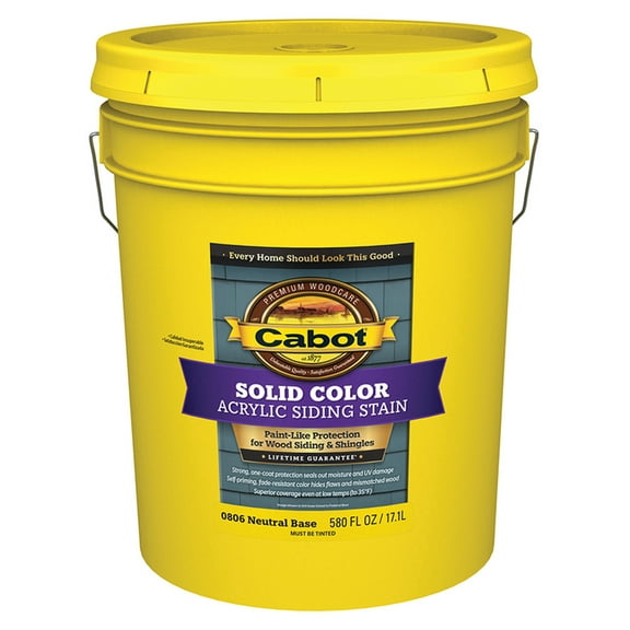6-Pack of 5 gal Cabot 0806 Neutral Base Solid Color Acrylic Siding Stain