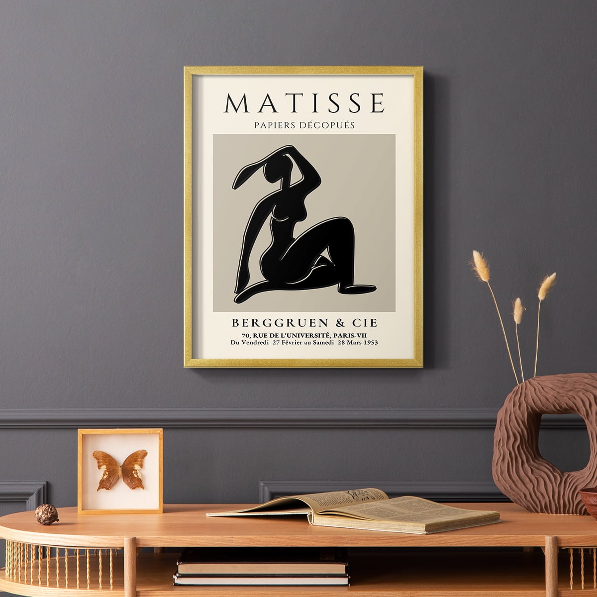 Matisse CLVI Framed Print in Gold Solid Wood 22 x 28 Framed Print