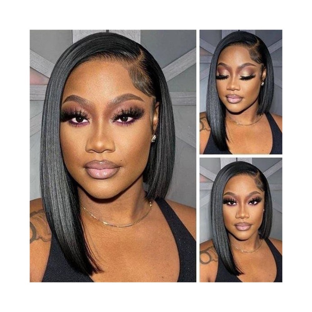 Short Straight Side Part Bob Human Hair Wigs Bob Part Lace Wigs Indian Hair Wigs