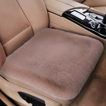Genuine Sheepskin Car Seat Cushion Seat Covers for Cars Trucks SUV Comfort Seat Protector Pad for Car Driver Seat Car Accessories for Women Office Chair Car Decor (Beige, Front Seat Cushion-1 Pc)
