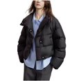 thumbnail image 2 of UPPADA Winter Coats for Women's Warm Puffer Coats Warm Jacket Zip Up Casual Jacket Baggy Short Coats Winter Coat Puffer Jackets with Pockets,Womens Fall Jackets with Hood Black,L, 2 of 4