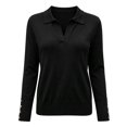 thumbnail image 6 of Edvintorg Womens Sweater Color Block V Neck Long Sleeve Lightweight Knit Sweaters Fall Top Woman Clothes Black S, 6 of 6