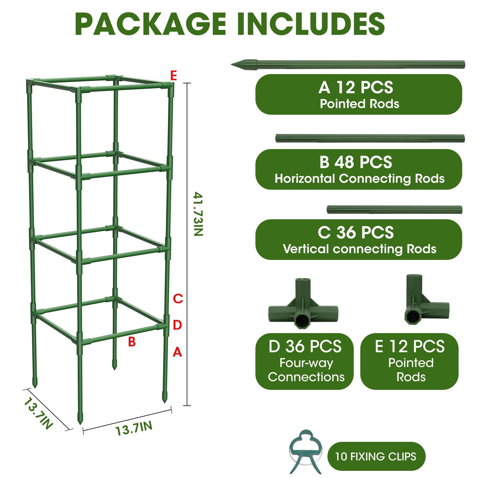 3 Pack Tomato Cages,Square Tomato Plant Stakes Support Cages Trellis for Garden Climbing Vegetables Flowers Fruits,Extra Bold
