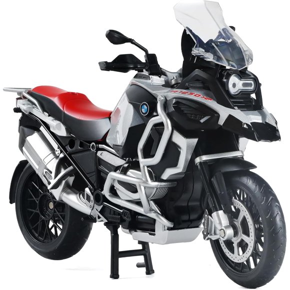 Nuotie 1:12 Scale Model Motorcycle for BMW R1250 GS Plastic with Diecast Motorcycle Model No Assembly Required Moto Mini Finished Motorrad for Adult Kid Boy(Silver)