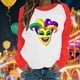 thumbnail image 1 of Xuyuer Mardi Gras Shirts for Women Shirt Funny Mask Graphic Tee Carnival Long Sleeve Shirt V Neck Top, 1 of 6