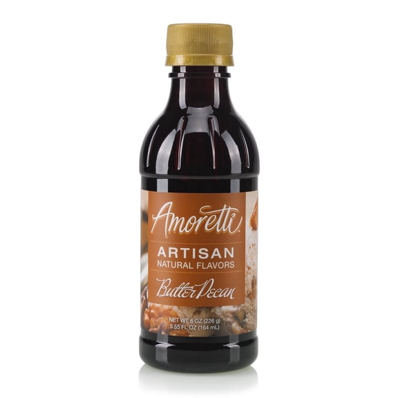 Amoretti - Natural Butter Pecan Artisan Flavor Paste 8 oz - Perfect For Pastry, Savory, Brewing, and more, Preservative Free, Gluten Free, Kosher Pareve, No Artificial Sweeteners, Highly Concentrated