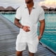 thumbnail image 1 of WILLBEST Traje Corto para Hombre, Dos Trajes para Hombre, Camisa y Pantalones Cortos de Color Liso con Cremallera En La Parte Superior., 1 of 4
