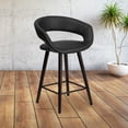 thumbnail image 2 of Flash Furniture Brynn Series 23.75'' High Contemporary Cappuccino Wood Counter Height Stool in Black Vinyl, 2 of 12