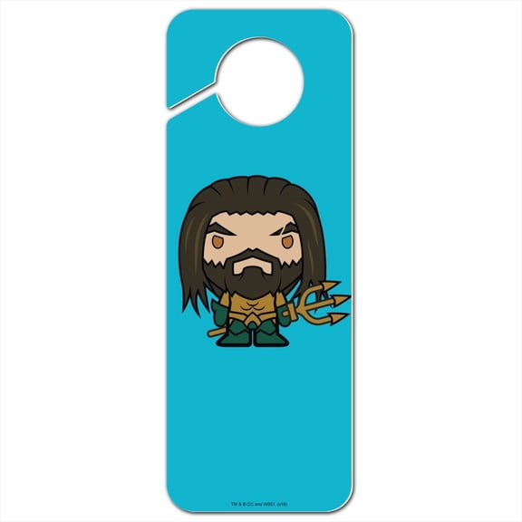 Aquaman Movie Cute Chibi Character Plastic Door Knob Hanger Sign