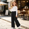 thumbnail image 5 of LUGOGNE Girls Corduroy Pants with Pockets - Elastic Waist Straight Leg Casual Sweatpants Kids Clothing Black,Size 14, 5 of 8