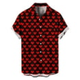 thumbnail image 2 of Blusa y camisa de manga corta con cuello vuelto para hombre, blusa informal de moda con cuello vuelto y estampado de rayas, blusa de manga corta con botones, blusa de poliéster para hombre, 2 of 6