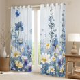 thumbnail image 2 of Erosebridal Blue White Floral Black Out Curtains for Girls, Dreamy Garden Curtains Pack of 2 (42x63 Each), 2 of 6