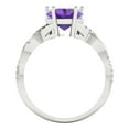thumbnail image 4 of 2.1ct heart cut purple natural amethyst 18k white gold Bridal Wedding Engagement Promise Anniversary Ring for Women size 6, 4 of 7