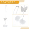 thumbnail image 4 of Accesorios de colgante para espejo retrovisor de coche de mariposa de metal con rhinestones, 1 Pcs, color blanco, 4 of 6
