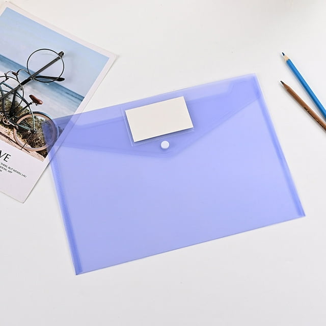 A4 Transparent File Bag Durable PP Stationery Organizer Versatile Button Closure Ideal for Students Efficient Paper Storage and Folder Solution