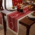 thumbnail image 6 of Christmas Tablecloth, Christmas Table Cover, Waterproof Red Polyester Holiday Tablecloth for Dining Room TV Cabinet, 35x210cm Festive Decorations Supplies, 6 of 7