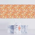 thumbnail image 1 of 12pcs Home Decorative Tile Stickers Mosaic Tiles Stickers Bathroom And Kitchen Tile Decals Self Adhesive Sticker Home Decor naranja perfecl Etiqueta de la pared autoadhesiva, 1 of 7