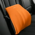 thumbnail image 6 of Car Lumbar Support Pillow - Memory Foam Back & Neck Cushion - 17.71x16.92x3.93 Inches - Breathable Cotton Cover - Gray Orange Pink - Travel & Home Use, 6 of 8