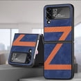 thumbnail image 6 of Case for Galaxy Z Flip 4 5G 5G, Fashion Z Stitching Design Pattern Shockproof Protection Phone Case Full Body Protection Back Case Slim Phone Cover for Galaxy Z Flip 4 5G 2022, Blue, 6 of 7