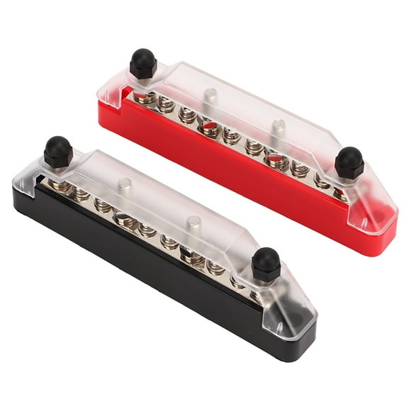 Power Distribution Block, 10 Way Power Distribution Block Bus Bar M6 Studs M4 Screw Terminals For Car Truck Marine Boat Yacht
