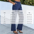 thumbnail image 3 of MaFYtyTPR Dress Pants for Women High Waist Pleated Straight Leg Strech Suit Trousers with Pockets for Business Daily Wear A-Navy L, 3 of 5