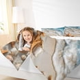 thumbnail image 3 of jejeloiu Serene Coastal Scene Full Size Comforter Sets For Girls,Starfish Shell Shore Bedding Comforter Set,Blue Beige,Reversible,3 Pieces,1 Comforter and 2 Pillowcases, 3 of 7