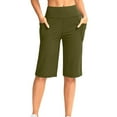 thumbnail image 3 of REALiKUN Bermuda Shorts for Women Knee Length High Waisted Shorts Wide Leg Yoga Capri Wide Leg Workout Leggings, 3 of 8