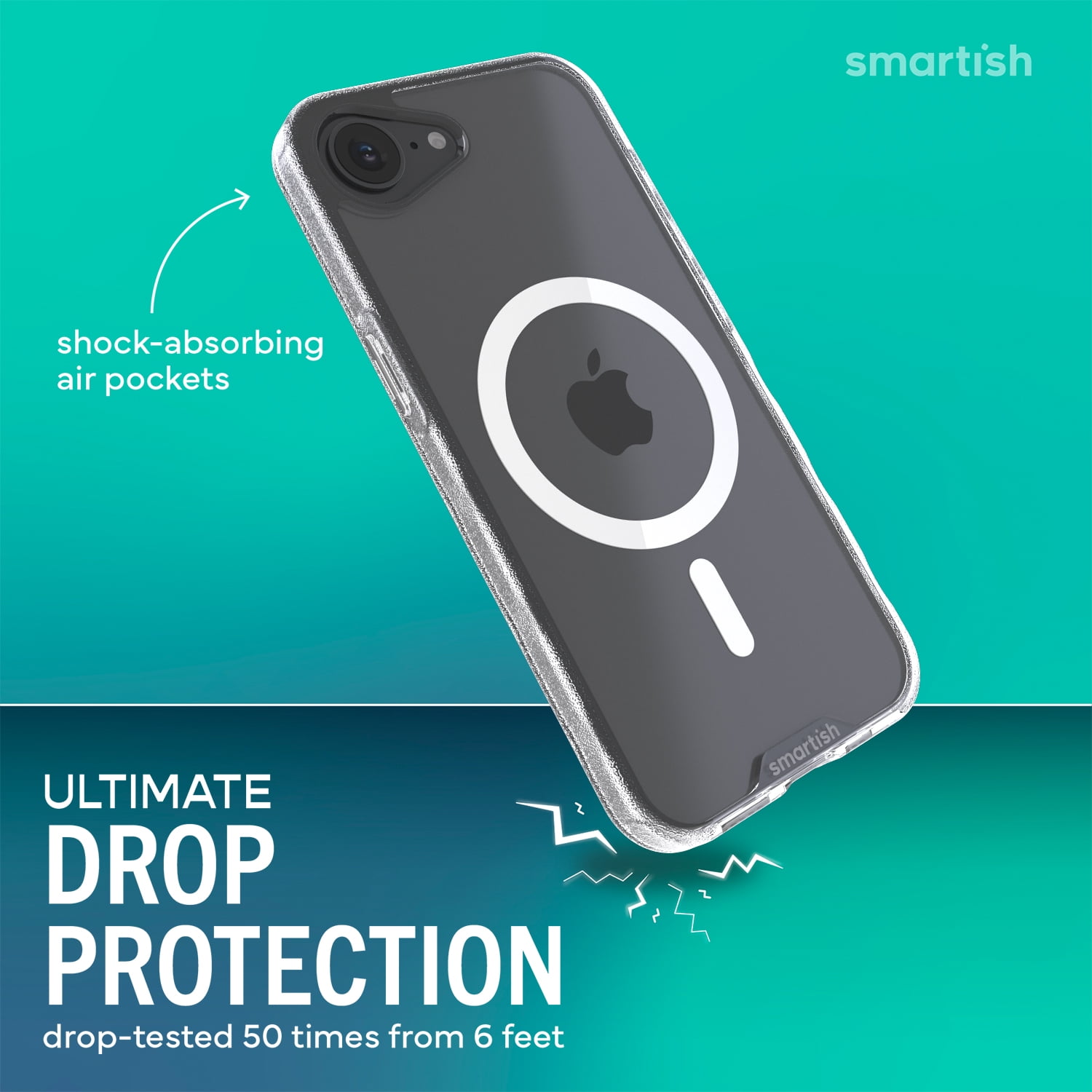 Smartish iPhone 17e/16e MagSafe Case - Gripmunk Protective Slim Magnetic Cover - Clearly