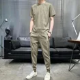 thumbnail image 3 of Trajes deportivos sin logotipo de primera calidad, ropa para correr para hombre, camiseta para correr, pantalones de gimnasio para hombre, conjuntos XL 2024, chándal de tendencia, elegante, de lujo, b, 3 of 5