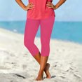 thumbnail image 5 of Stamzod Workout Leggings for Women High-Waisted Stretchy Capri Leggings Casual Soft Cropped Yoga Pants Summer Clothes Pink B S, 5 of 6